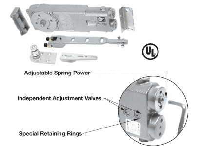 CRL 90 Degree Hold Open Adjustable Spring Power Overhead Concealed Door Closer - &quot;A&quot; Package | CRL8760A | CRL8760A