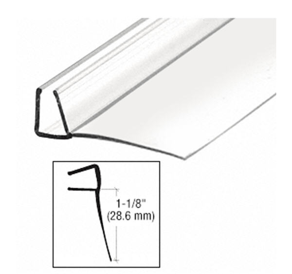 CRL Shower Door Polycarbonate with 90 degree 1-1/8&quot; Long Vinyl Fin Seal for 3/8&quot; Glass - 95&quot; Long | PCSER78