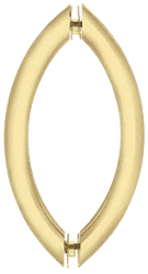CRL Satin Brass 8&quot; Crescent Style Back-to-Back Pull Handles Without Metal Washers | CSH8X8SB