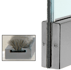 C.R. Laurence CRL Brushed Stainless Weatherstrip Kits With Clear Polycarbonate Channel for 4&quot; Square Rails | CSW12BS