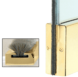 C.R. Laurence CRL Polished Brass Weatherstrip Kits With Clear Polycarbonate Channel for 4&quot; Square Rails | CSW12PB