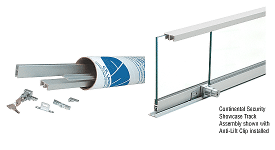C.R. Laurence CRL Continental Style 48&quot; Pre-Cut Security Showcase Sliding Track Assembly  | CTA48A