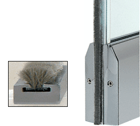 C.R. Laurence CRL Brushed Stainless Weatherstrip Kit With Clear Polycarbonate Channel for 4&quot; Tapered Rails | CTW12BS