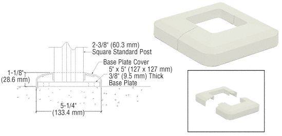 C.R. Laurence CRL Oyster White Base Plate Cover | CVR50W