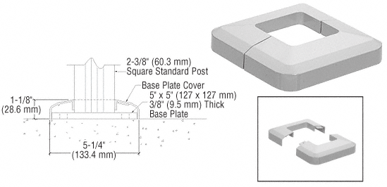 C.R. Laurence CRL Agate Gray Base Plate Cover | CVR5AGY