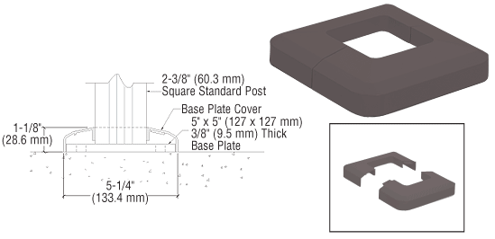 C.R. Laurence CRL Matte Bronze Base Plate Cover | CVR5BRZ
