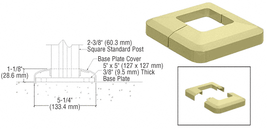 C.R. Laurence CRL Chromate (Unfinished) Base Plate Cover | CVR5CRM