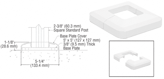 C.R. Laurence CRL Sky White Base Plate Cover | CVR5W