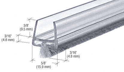 CRL Clear Polycarbonate Wipe with Pile Weatherstrip | CW12 | CW12