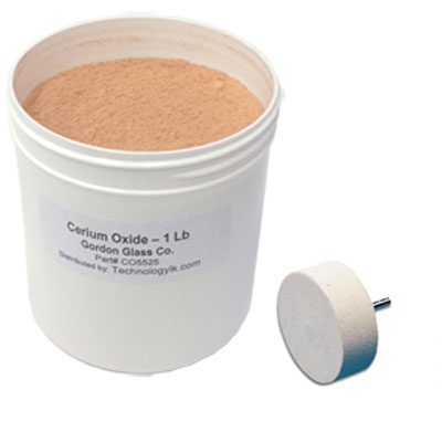 Cerium Oxide High Grade Polishing Powder - 1 Lb and 2&quot; Felt Polishing Wheel - Kit | CO5525KIT2