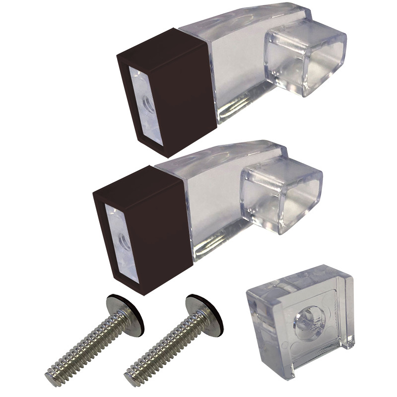 Clear Acrylic Towel Bar Brackets with Bright Chrome Sleeve and Clear Acrylic Finger Pull - Kit | SPABKITORB