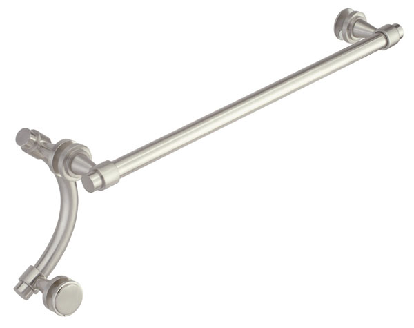 Concerto 24&quot; Cuttable Towel Bar and 6&quot; Offset Pull Shower Door Combination - Brushed Nickel | N24TB6PBN
