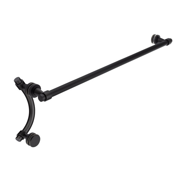 Concerto 24&quot; Cuttable Towel Bar and 8&quot; Offset Pull Shower Door Combination - Matte Black | N24TB8PMB