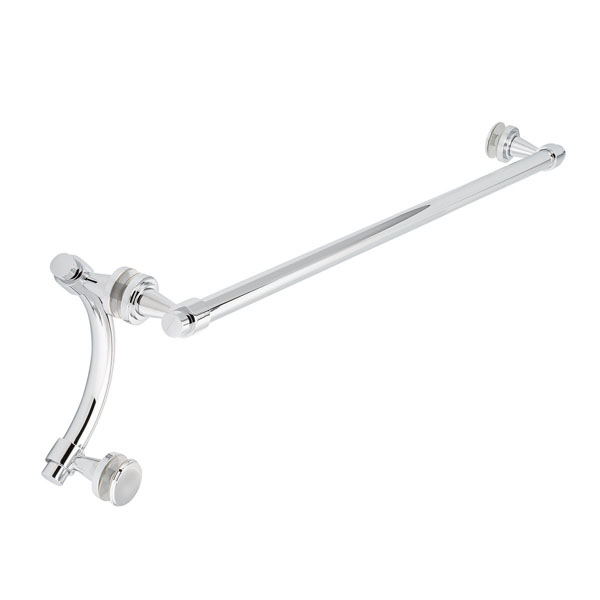 Concerto 24&quot; Cuttable Towel Bar and 8&quot; Offset Pull Shower Door Combination - Polished Chrome | N24TB8PPC