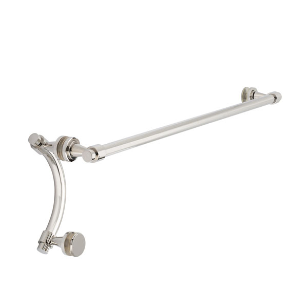 Concerto 24&quot; Cuttable Towel Bar and 8&quot; Offset Pull Shower Door Combination - Polished Nickel | N24TB8PPN