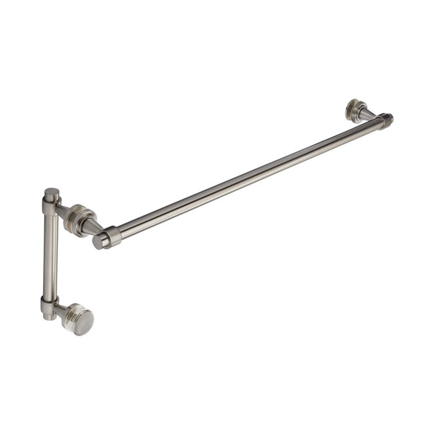 Concerto 24&quot; Cuttable Towel Bar and 8&quot; Straight Pull Shower Door Combination - Brushed Nickel | N24TB8SPBN
