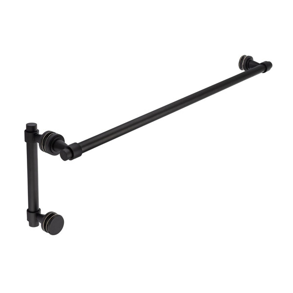 Concerto 24&quot; Cuttable Towel Bar and 6&quot; Straight Pull Shower Door Combination - Matte Black | N24TB6SPMB