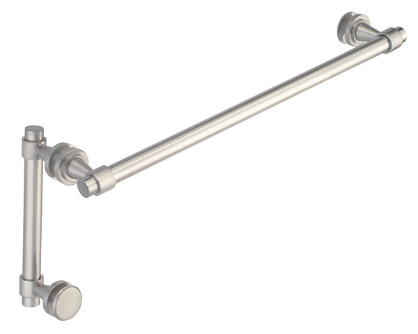 Concerto 24&quot; Cuttable Towel Bar and 8&quot; Straight Pull Shower Door Combination - Polished Chrome | N24TB8SPPC