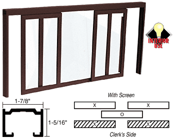 C.R. Laurence CRL Duranodic Bronze Horizontal Sliding Fawn Model Pass-Thru Assembly with D7 OverHead Track with Screen | D1025DU