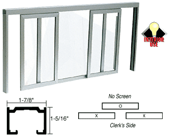 C.R. Laurence CRL Satin Anodized Horizontal Sliding Fawn Model Pass-Thru Assembly With D7 Overhead Track No Screen | D1027A