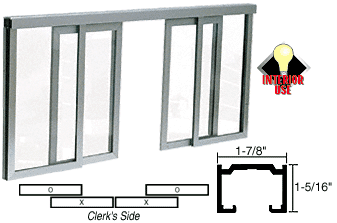 C.R. Laurence CRL Satin Anodized Horizontal Sliding Diane Model Pass-Thru Assembly With D7 Overhead Track | D1031A