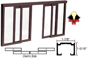 C.R. Laurence CRL Duranodic Bronze Horizontal Sliding Diane Model Pass-Thru Assembly With D7 Overhead Track | D1031DU