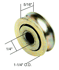 C.R. Laurence CRL 1-1/4&quot; Diameter Steel Ball Bearing Replacement Roller 5/16&quot; Wide - Package | D1502