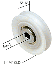 1-1/4&quot; Diameter Nylon Ball Bearing Replacement Roller 5/16&quot; Wide - Package | D1504