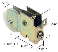 C.R. Laurence CRL Sliding Glass Door Roller with 1-1/2 Nylon Wheel 11/16&quot; Wide Housing for Starlite &amp; Door Master Doors | D1511
