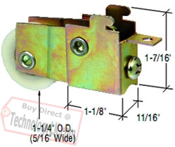C.R. Laurence CRL Sliding Glass Door Roller with 1-1/4&quot; Nylon Wheel 11/16&quot; Wide Housing | D1512