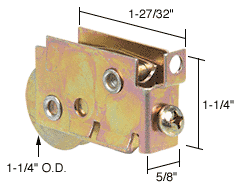 C.R. Laurence CRL Sliding Glass Door Roller with 1-1/4&quot; Steel Wheel 5/8&quot; Wide Housing for Cupples Doors | D1519