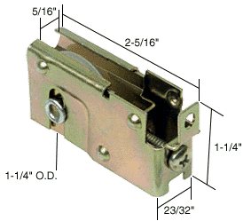 C.R. Laurence CRL Sliding Glass Door Roller with 1-1/4&quot; Nylon Wheel 23/32&quot; Wide Housing for Lupton Doors | D1539