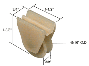 C.R. Laurence Sliding Glass Door Roller with 1-1/4&quot; Nylon Wheel 3/4&quot; Wide Housing for Likit Doors | D1565