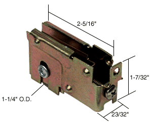 C.R. Laurence CRL Sliding Glass Door Roller with 1-1/4&quot; Steel Wheel 23/32&quot; Wide Housing for Northrop Doors | D1584