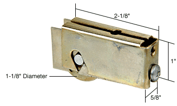C.R. Laurence CRL Sliding Glass Door Roller with 1-1/8&quot; Steel Wheel 5/8&quot; Wide Housing for Capital Mfg. Doors | D1596
