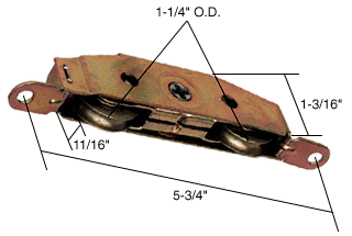 C.R. Laurence CRL 1-1/4&quot; Tandem Steel B.B. Roller Assembly 11/16&quot; Wide Housing | D1607
