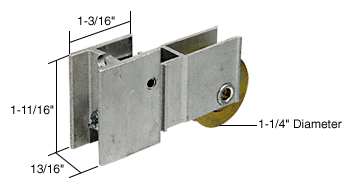 Strybuc Industries CRL Sliding Glass Patio Door Roller with 1-1/4&quot; Steel Wheel, 13/16&quot; Wide Housing, for Yoho &amp; Payne &amp; Peachtree Doors | D1610