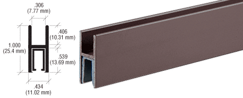 C.R. Laurence CRL Bronze Duranodic Shoe with Plastic Liner for Pass-Thru Windows - 12 ft long | D1611DU