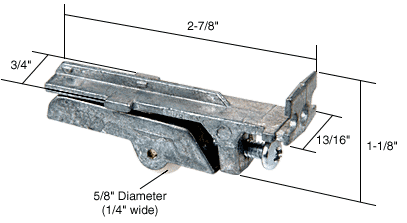 C.R. Laurence CRL Sliding Glass Door Roller with 5/8&quot; Nylon Wheel 13/16&quot; Wide Housing | D1614