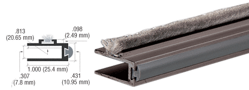 C.R. Laurence CRL Duranodic Bronze Dust Proof Rail with Bumper - Width 17/32&quot; - 12 ft long  | D1623DU
