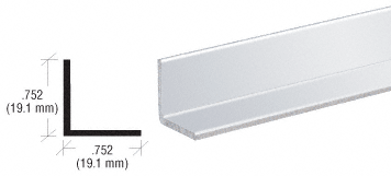 C.R. Laurence CRL Brite Anodized 3/4&quot; Aluminum Angle Extrusion - 12 ft Long | D1628BA