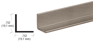C.R. Laurence CRL Brushed Nickel 3/4&quot; Aluminum Angle Extrusion - 12 ft Long | D1628BN