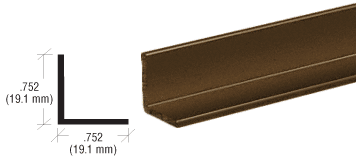 C.R. Laurence CRL Bronze Electro-Static Paint 3/4&quot; Aluminum Angle Extrusion - 12 ft Long | D1628BRZ