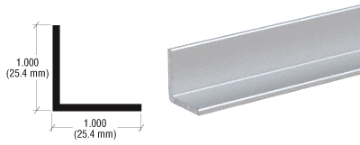 C.R. Laurence CRL 1&quot; Satin Anodized Angle Extrusion - 12 ft long | D1634A