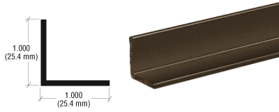 C.R. Laurence CRL 1&quot; Bronze Electro-Static Paint Angle Extrusion - 12 ft long | D1634BRZ