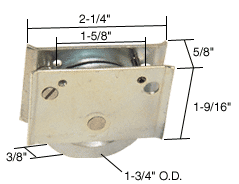 C.R. Laurence CRL Sliding Glass Door Roller with 1-3/4&quot; Steel Wheel 5/8&quot; Wide Housing | D1637