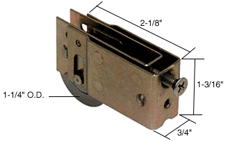 C.R. Laurence CRL Sliding Glass Door Roller with 1-1/4&quot; Steel Wheel 3/4&quot; Wide Housing (Nu-Air, Harcar, BeeCee and other doors) | D1708