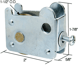 C.R. Laurence CRL Sliding Glass Door Roller with 1-1/2 Steel Wheel 5/8&quot; Wide Housing for Rylock Doors | D1722