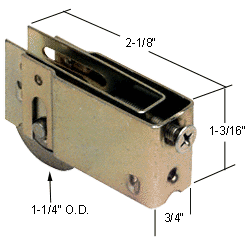 C.R. Laurence CRL Sliding Glass Door Roller with 1-1/4&quot; Steel Wheel 3/4&quot; Wide Housing for Nu-Air Doors | D1762