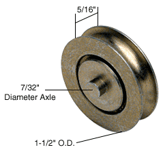 C.R. Laurence CRL 1-1/2&quot; Diameter Steel Ball Bearing Replacement Roller 5/16&quot; Wide - Package | D1766